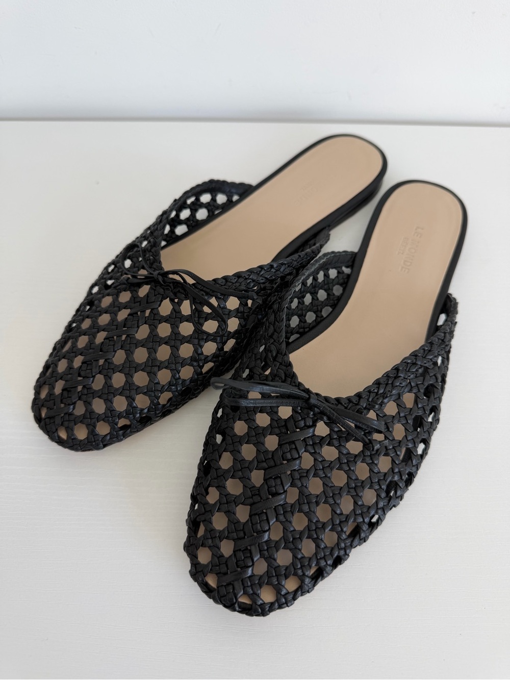 Le Monde Beryl 39 Black Woven Regency Mules - Picture 6 of 8